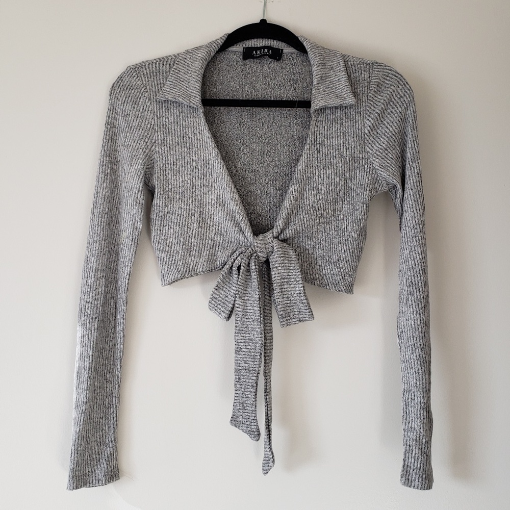Soft Grey Tie Top